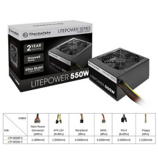 Thermaltake 550W Lite Power Non Modular Power Supply Black